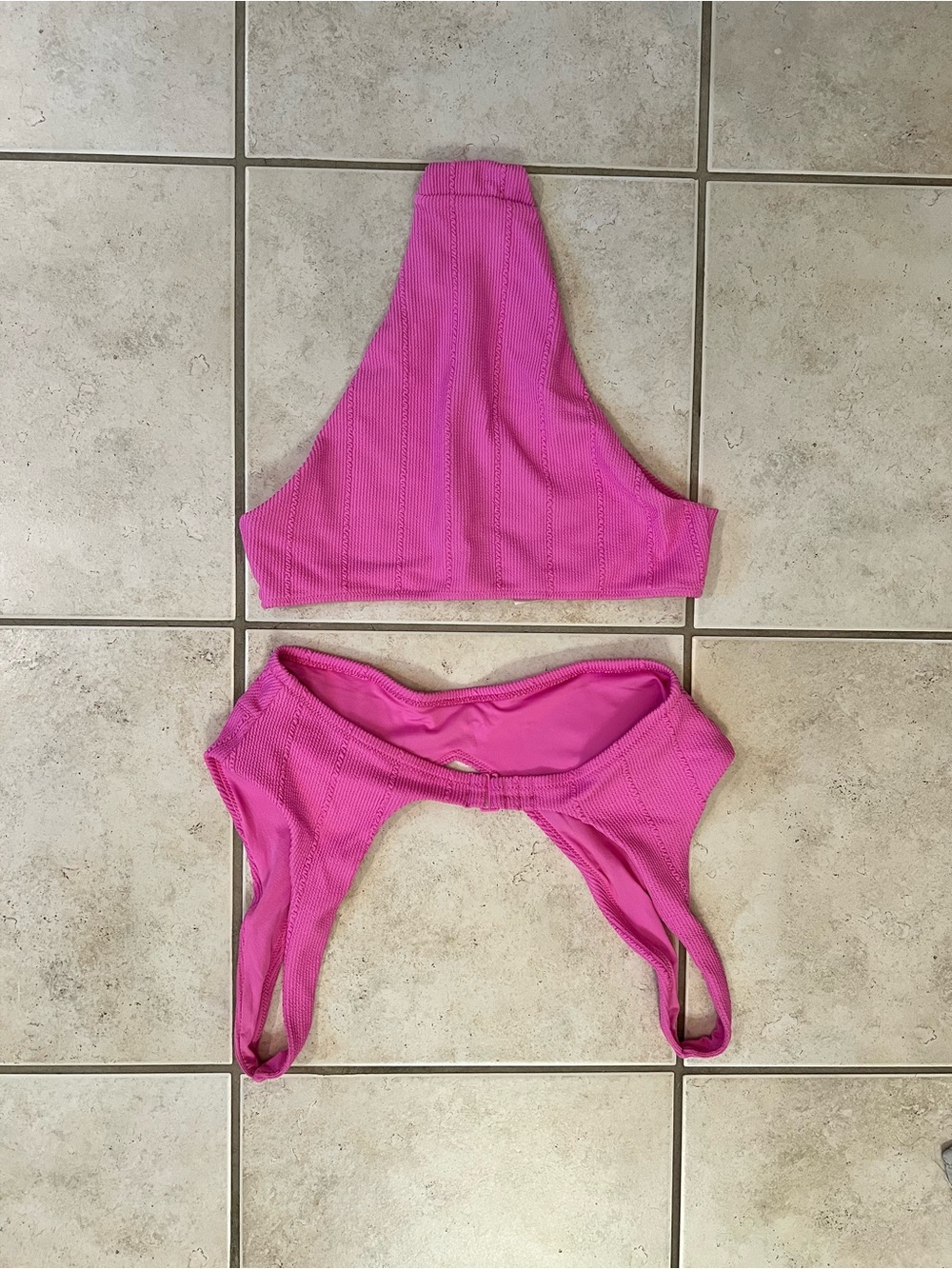 aerie Pink Scoop Bikini Top and High Waisted Bottom - Picture 4 of 4